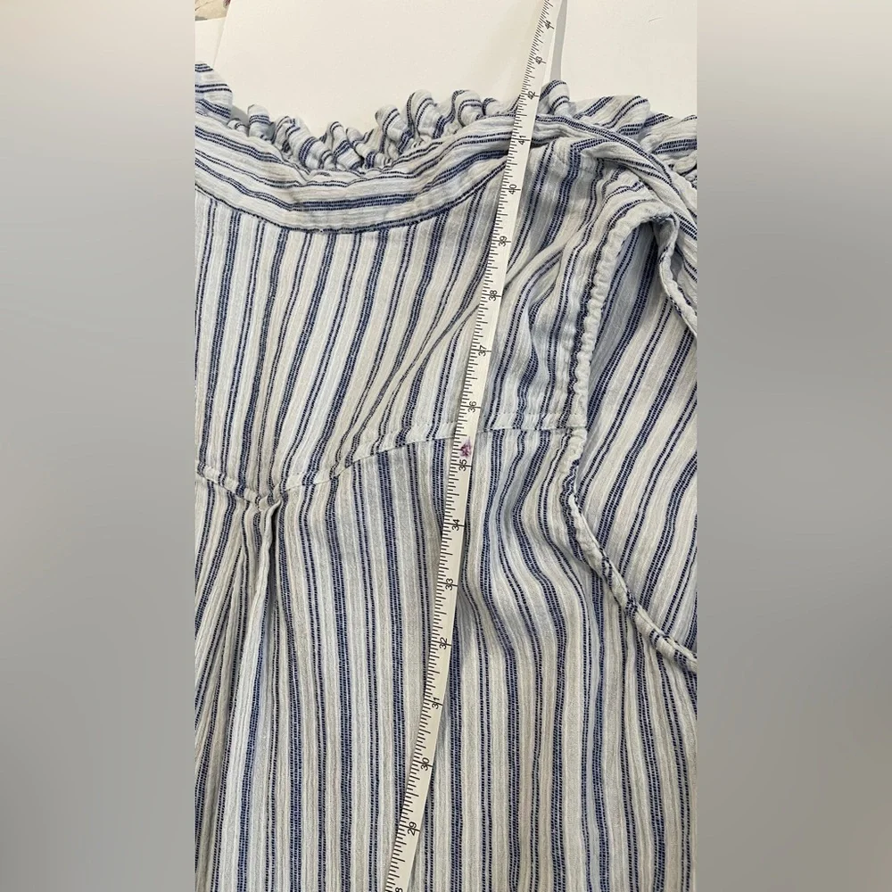 Emma G Blue Striped Cotton Sleeveless Dress - Picture 7 of 14